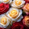 Valentine\\\'s Bouquet Brilliance: Multicolored Roses Expressing Love