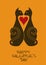 Valentine\'s card with beloved cats