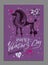 Valentine`s card of enamored poodle.