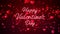 Valentine\\\'s day abstract background  flying red hearts with lettering and particles valentines concept  3d rendering