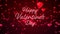Valentine\\\'s day abstract background  flying red hearts with lettering and particles valentines concept  3d rendering