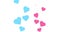 Valentine's day Animation Hearts Greeting love background. Social media Live style animated blue and pink hearts