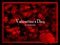 Valentine`s Day background with abstract red heart bokeh vision bright fantasy on black background.