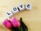 Valentine s day background alphabet spell word love