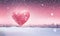 Valentine's day background with frosty heart and snowflakes