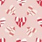 Valentine`s day background with funky hearts in red and white