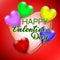Valentine`s Day. Background with heart shaped balloons color.