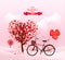 Valentine\'s Day background with a heart shaped tree