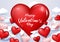 Valentine`s day background with Hearts wings fly to sky