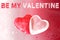 Valentine`s Day background image of two opposite hearts