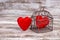 Valentine\'s day background with one heart in cage