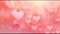 Valentine\'s Day background pastel pink. Hearts moving around soft lights. Valentine Hearts Abstract Pink