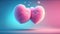 Valentine`s day background with pink fluffy heart