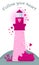 Valentine`s day background. Pink lighthouse of love.