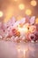 Valentine\\\'s day background with rose flowers and burning candles, romantic backdrop, vertical luxury glamour weddin