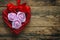 Valentine`s day background, wicker red heart