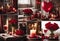 Valentine\\\'s Day balloons flowers aromcandles celebration interiors home gifts rose Collage