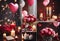 Valentine\\\'s Day balloons flowers aromcandles celebration interiors home gifts rose Collage