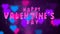 Valentine`s day balloons fly on abstract backdrop