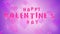 Valentine`s day balloons fly on purple backdrop