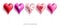 Valentine`s day balloons set vector design. Balloons heart shape inflatable floating elements lay out collection.