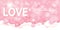 Valentine`s day banner with sayings dear i love you now and forever and hearts on clouds