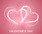 Valentine`s Day. Beautiful gift card with hearts. Light background.