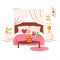 Valentine`s day bedroom interior for dating
