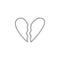 Valentine\\\'s Day, broken hear icon. Simple thin line, outline vector of valentine\\\'s day icons for ui and ux, website or mobile