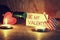 Valentine\'s Day candles wine