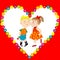 Valentine\'s Day card with boy and girl kissing