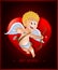 Valentine\'s Day card with cartoon cupid