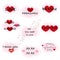 Valentine`s day card collection. Valentine`s Day set, labels, emblems handwritten templates with lettering. Typography poster, ca