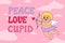 Valentine's day card with groovy cupid