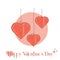 Valentine`s day card, lineart style