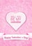 Valentine\'s day card on a pink mosaic background with Happy Valentine\'s Day text. Vector illustration