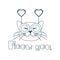 Valentine\\\'s Day Cat in carnival glasses with heart