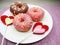 Valentine`s day chocolate donuts heart lollipop sweet food desse