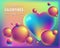 Valentine`s day colorful abstract background with rainbow heart and bright bubbles