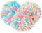 Valentine`s Day colourful fluffy fur heart