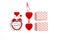 Valentine`s day composition with alarm clock, gift boxes and hearts on white background. Flat lay, top view
