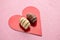 Valentine\'s day concept with arabic date chocolates.