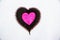 Valentine's Day concept, Hand drawn wooden color pencils,One heart in one heart on white paper background,look beautiful