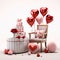 Valentine's Day Concept. Romantic objects isolated on white background.