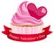 Valentine s Day Cupcake with Ribbon