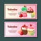 Valentine`s day cupcakes decoration horizontal banner