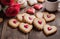 Valentine\\\'s day delight Jam-Filled heart shape cookies biscuit