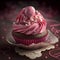Valentine\\\'s Day Delight: A Pink Cupcake. Generative AI
