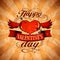 Valentine`s day design in retro style with winged