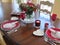 A Valentine`s Day dinner table set for two -- how romantic.